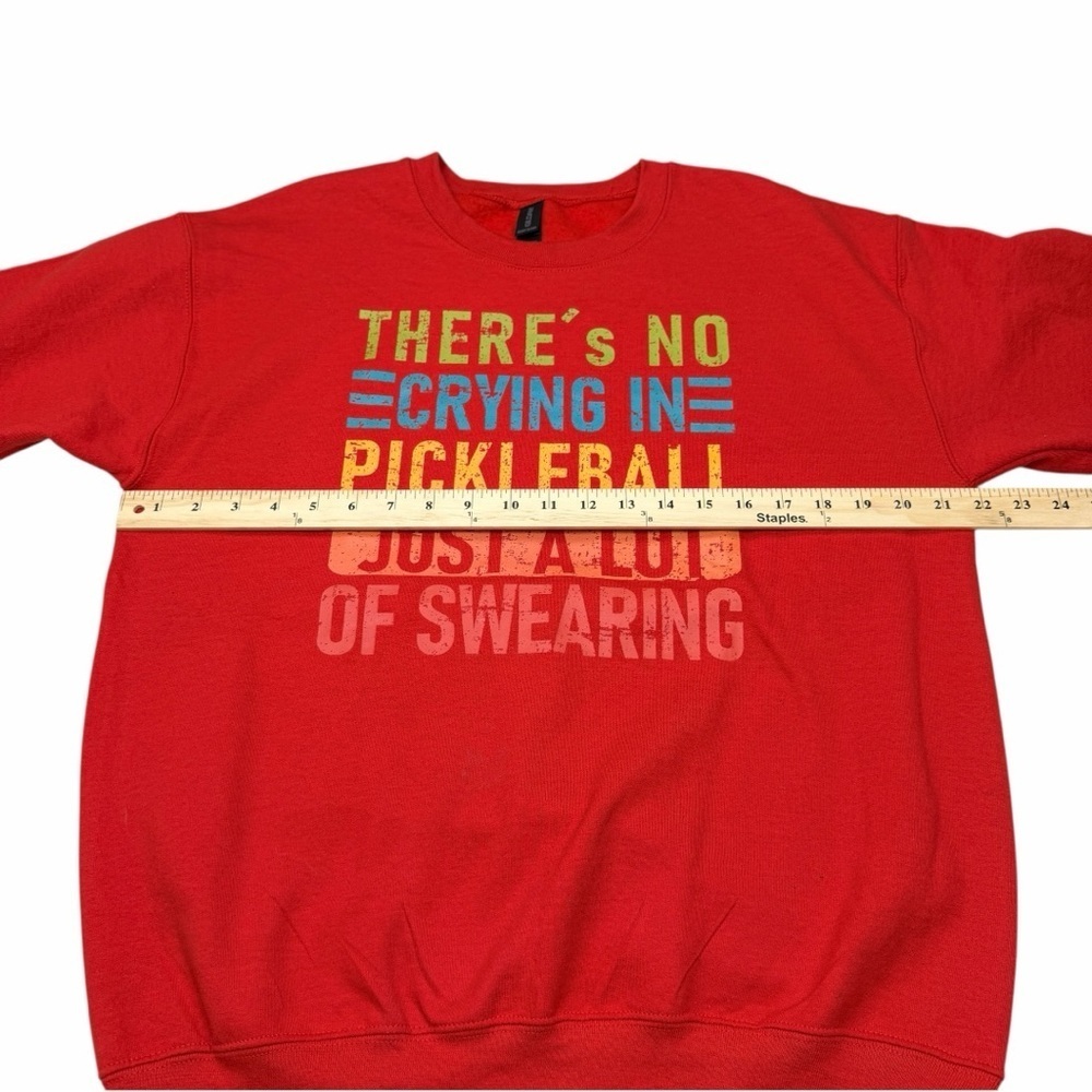 Gildan Red Pickleball Crewneck Sweatshirt - Picture 4 of 6